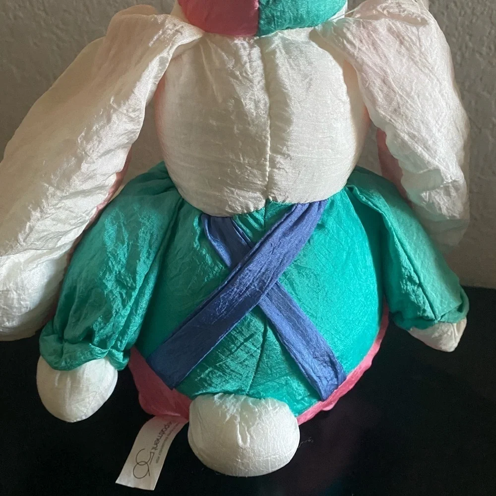 VINTAGE DEPT.56 PUFFALUMP NYLON BOY BUNNY PLUSH EASTER FESTIVE DECOR TOY 11”